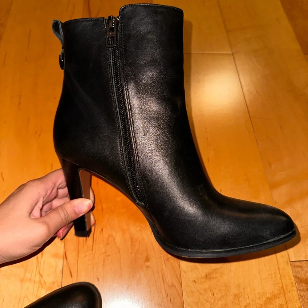 coach jemma black leather heeled ankle boots - Picture 3 of 8